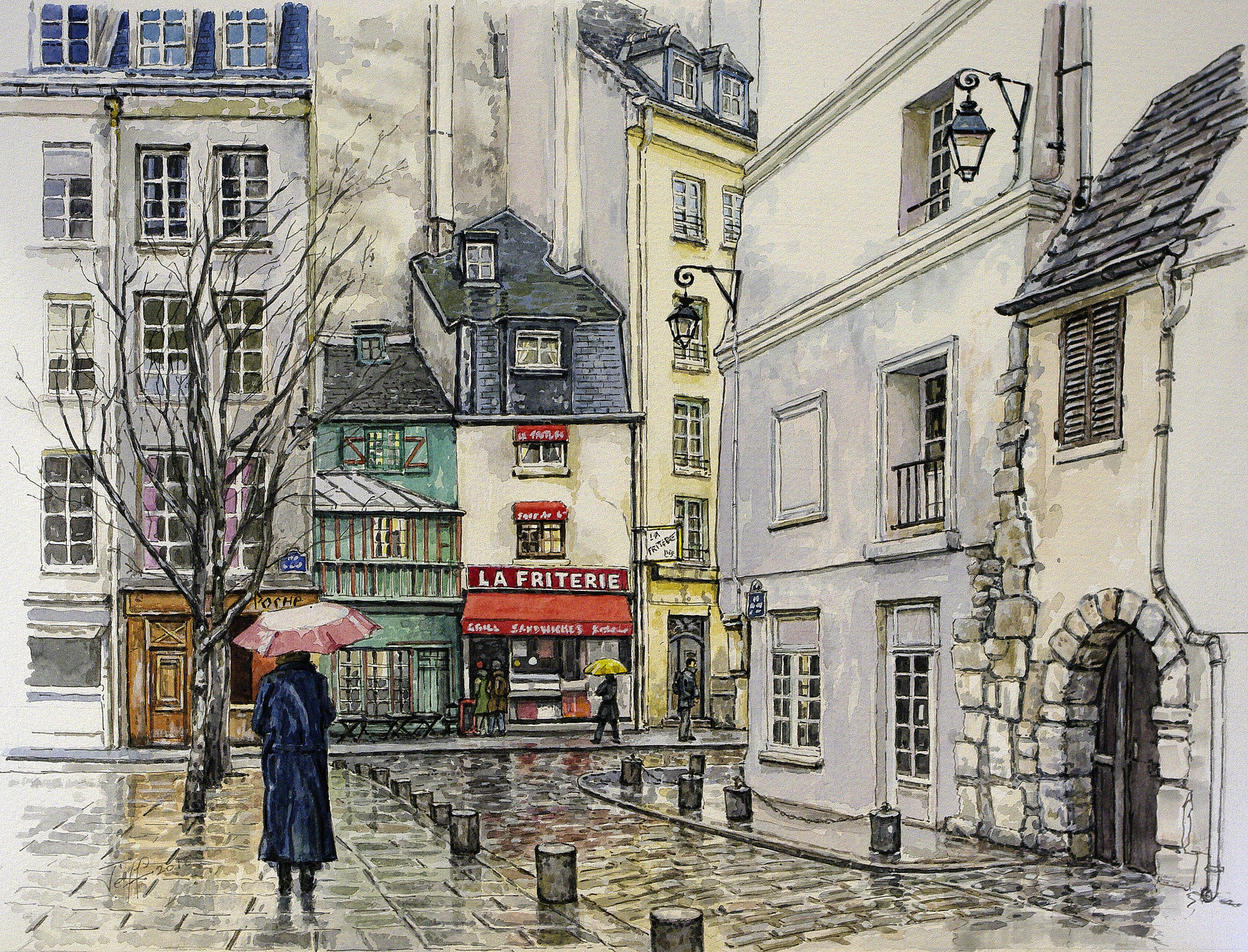 Rue Galande, Paris by Jeff Smith in South Shields, England